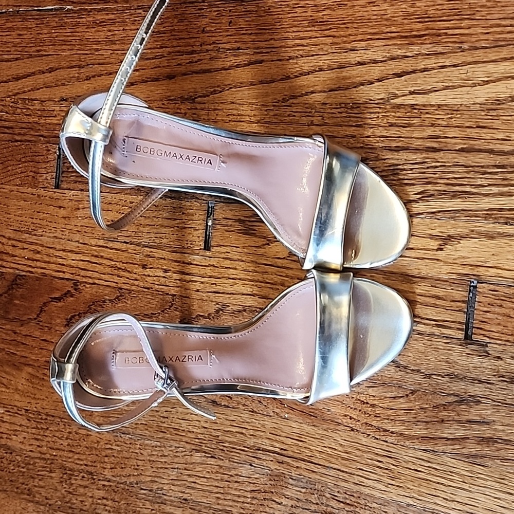 Gold bcbg heels